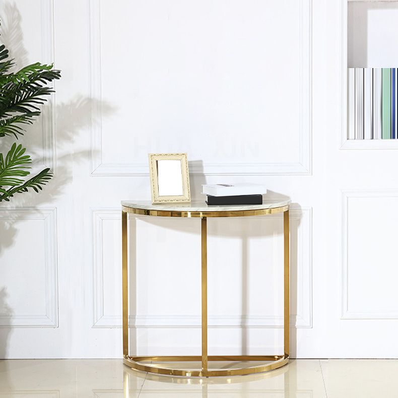 Glam Stone End Table Scratch Resistant Console Table for Hall
