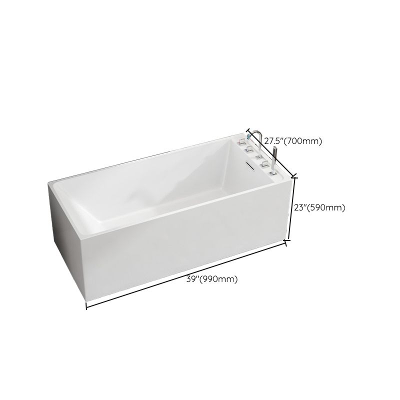 Modern Style Freestanding Bath Tub Stone Bathtub with Overflow Trim