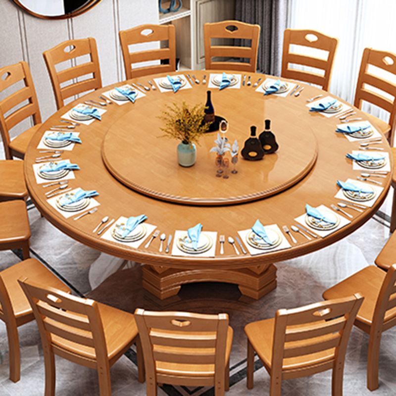 Traditional Solid Wood Dining Table Round Dinner Table for Dining Room