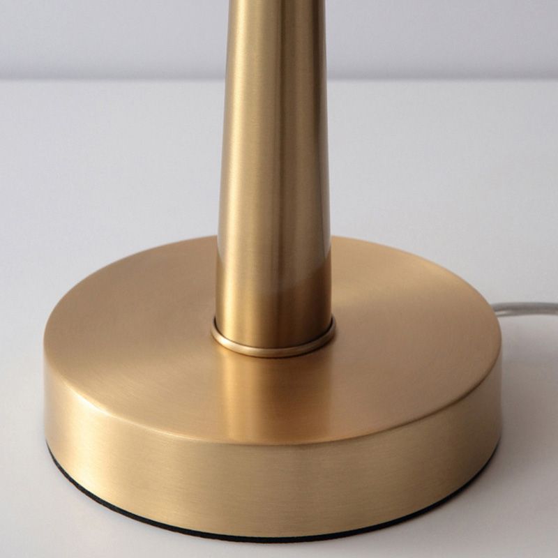 Sphère Table en céramique à motifs légers Light Contemporain Single-Bulb Bronze Lampe de nuit avec de l'ombre en tissu conique