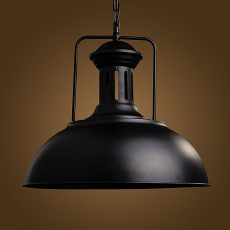 Metal Hanging Light Fixture Industrial Style Black Shaded Restaurant Hanging Pendant Light
