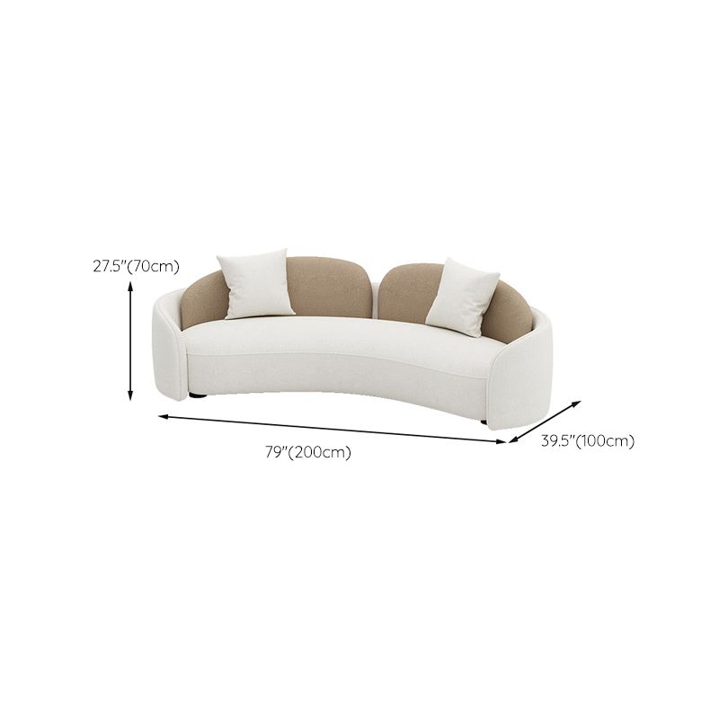 Scandinavian Settee Fabric Tuxedo Arm Cushions Living Room White Seating