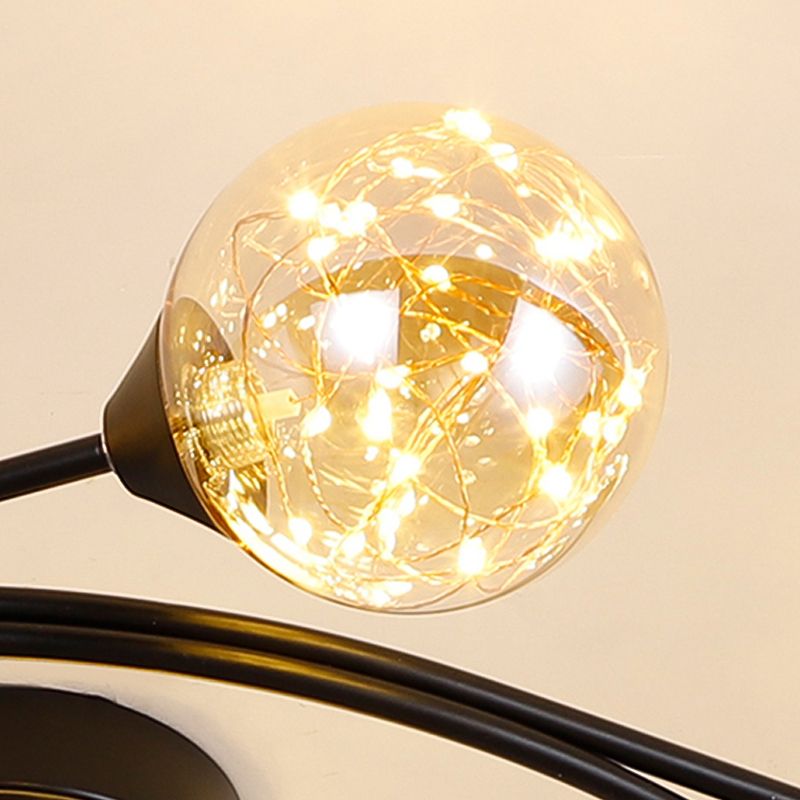 Globe contemporain Flush Lightture Glass Flush Mount Lamps en noir