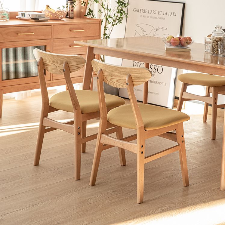 Chaise d'appoint de salle à manger à dossier ouvert d'intérieur en bois contemporain de 16'' de large