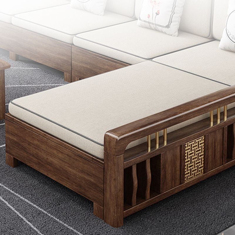 L-Shaped Square Arms Sofas Water Resistant Wooden Sectionals