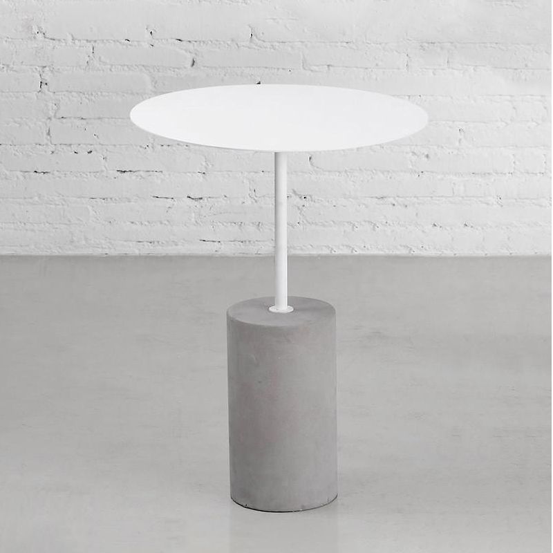 Mid-Century Modern Pedestal Metal Coffee Table Round Top Shape Cocktail Table