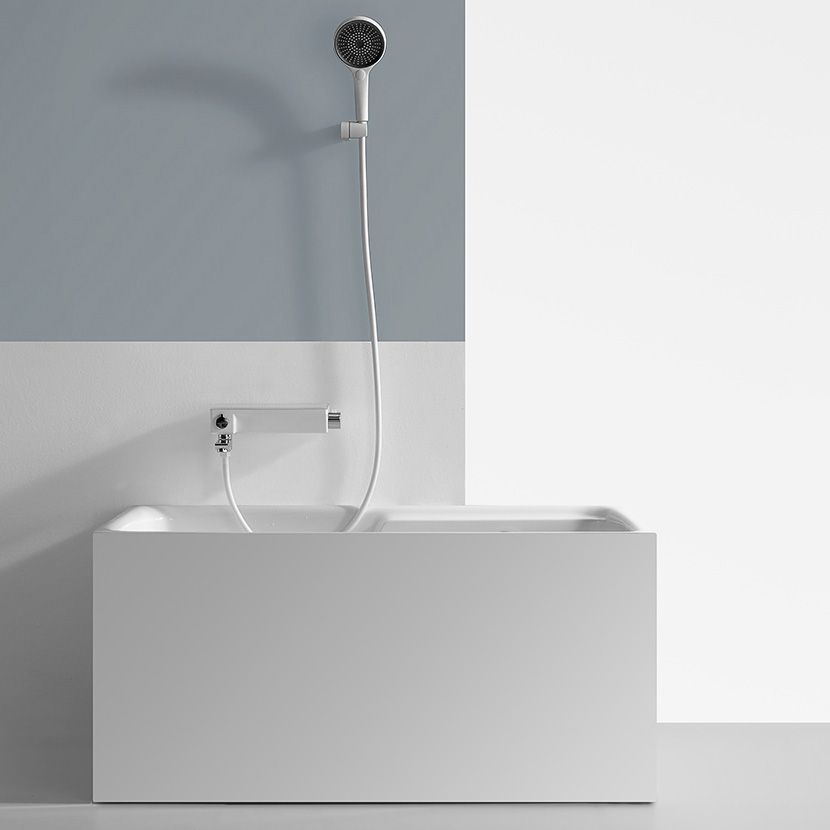 White Acrylic Soaking Bathtub Bathroom Rectangular Modern Bath Tub