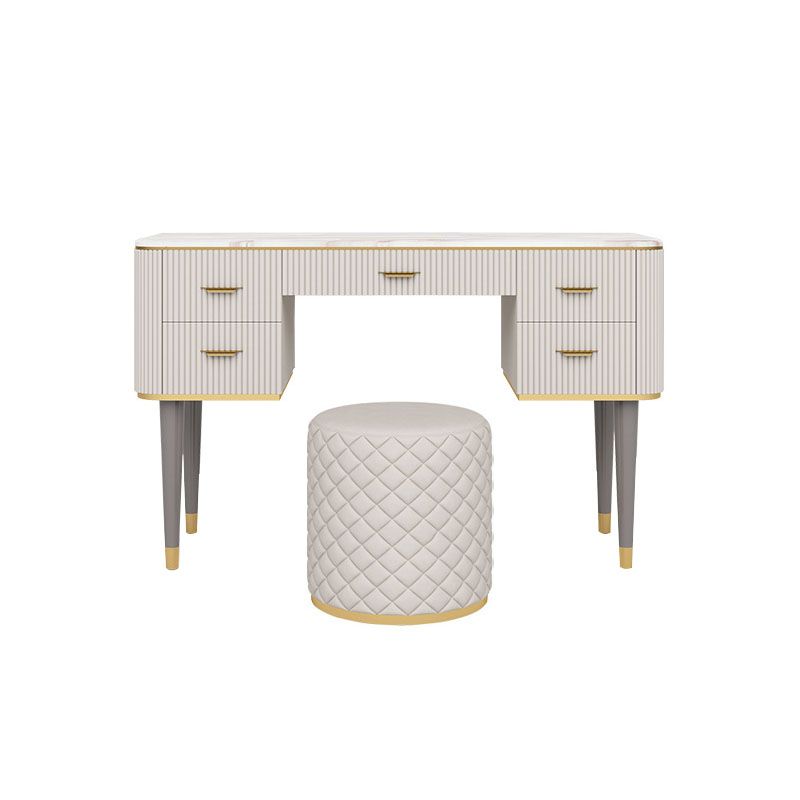 Contemporary Makeup Vanity Set 5-Drawers Vanity Dressing Table Set