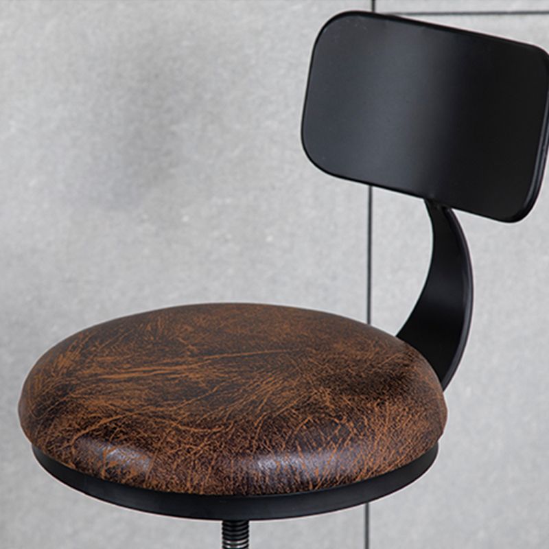 Metal Adjustable Height Bar Stool Industrial Armless Bar Stool with Footrest