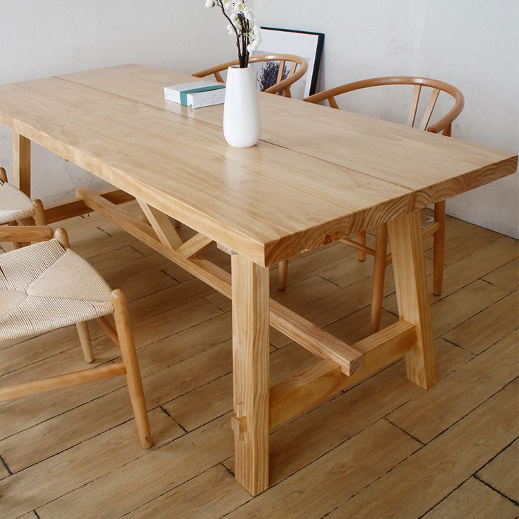 Modern 1/5 Pieces Dining Set Rectangle Pine Wood Dining Table for Dining Room Kitchen