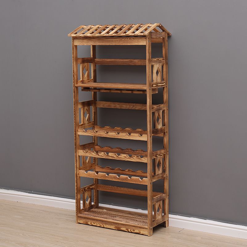 Modern Floor Wine Bottle Rack Pine Wood Wine Bottle Rack for Home