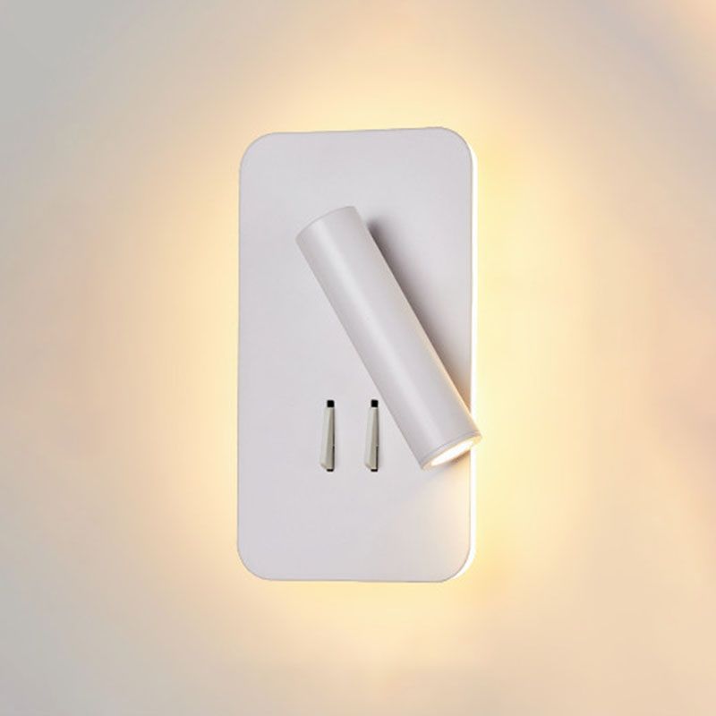 2-Light Geometric Wall Mount Light Modern Style Metal Reading Wall Lamp