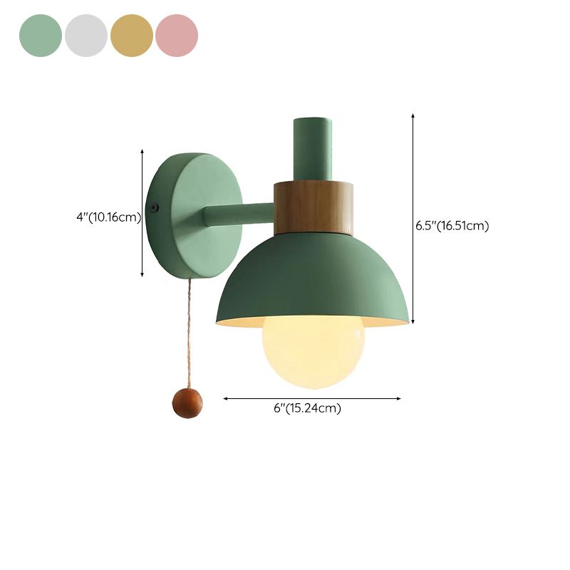 Metal Dome Shape Wall Sconce Modern Style 1 Light Wall Light Fixture