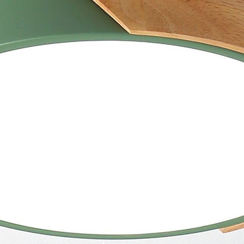 Green 1-Light Flush Mount Fixture Modern Style Acrylic Round Flush Ceiling Lights