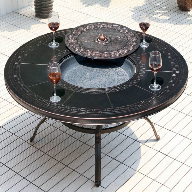 Modern Geometric Waterproof Courtyard Table Aluminum Outdoor Table