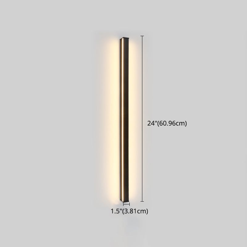 Slim Stick Wall Mount Lighting Minimalist Metallic LED Hallway Surface Wall Sconce in Black