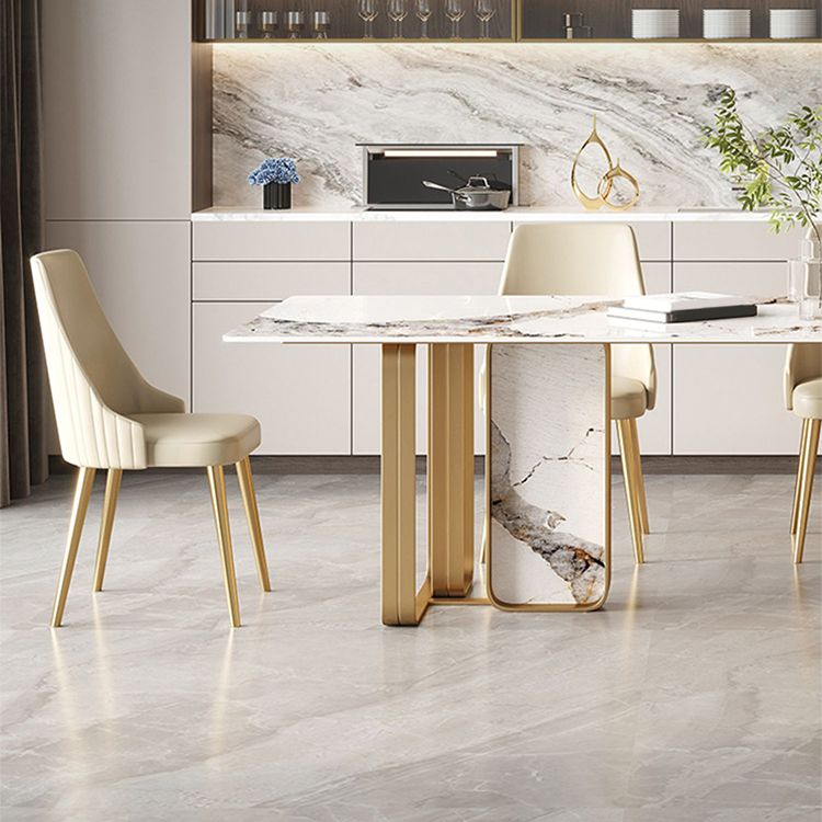 Nordic Dining Set 1/4/5/7 Pieces Rectangle Stone Dining Table for Dining Room