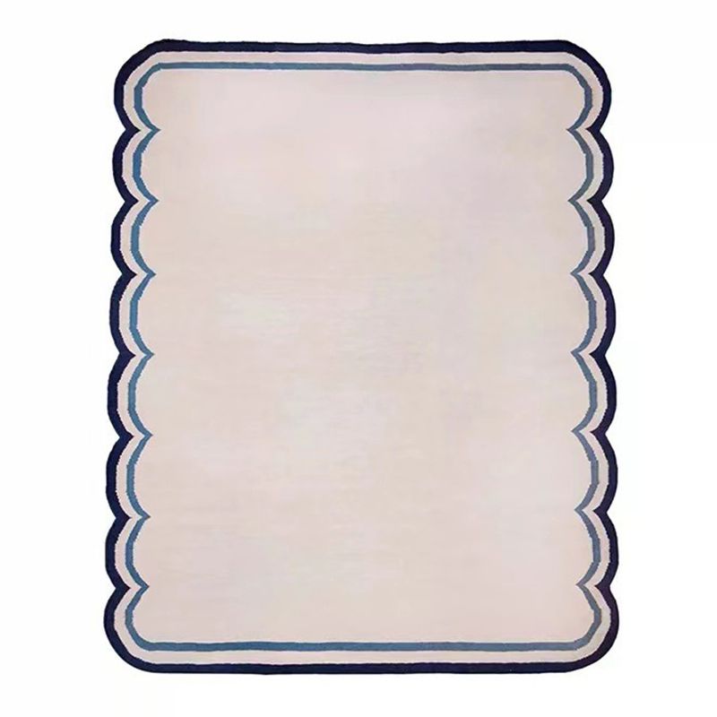 Pink Casual Carpet Polyester Wave Carpet Stain Resistant Carpet for Living Room