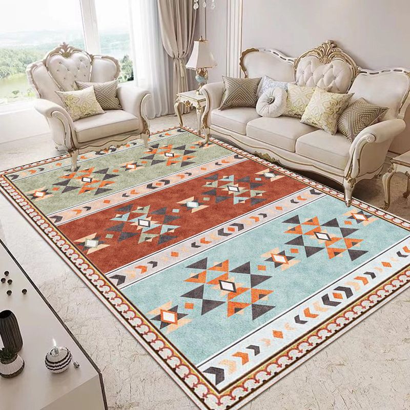 Classic Native American Rug Distinctive Polyester Area Carpet Non-Slip Backing Rug for Living Room