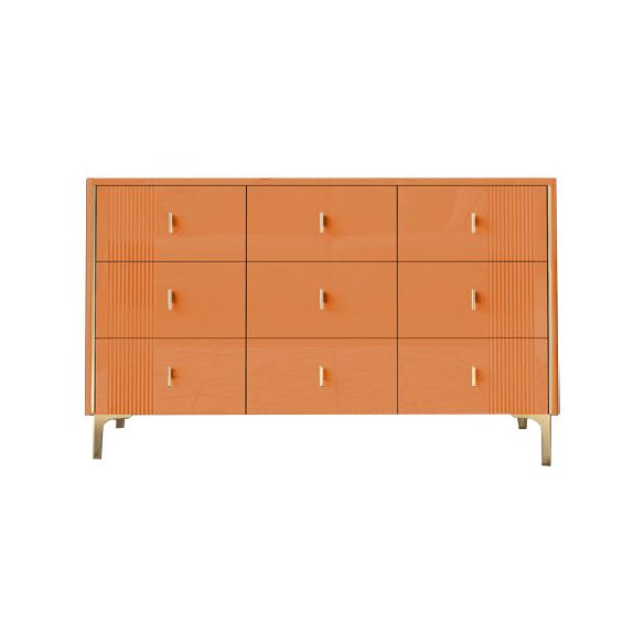 Glam Double Dresser Stone Horizontal Storage Chest Dresser for Bedroom