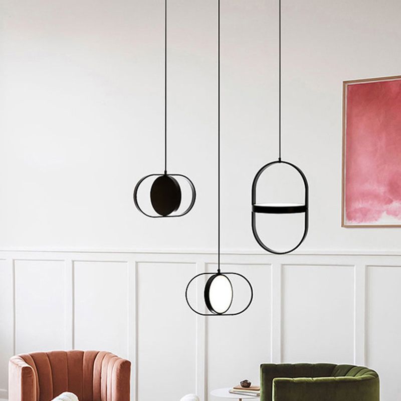 Metalen ovale tint hanglampen moderne stijl hangende montage armatuur voor slaapkamer