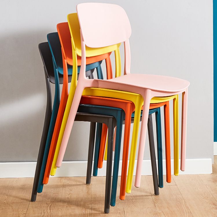 Home Scandinavian Side Chair Stackable Open Back Plastic Dining Room Chair