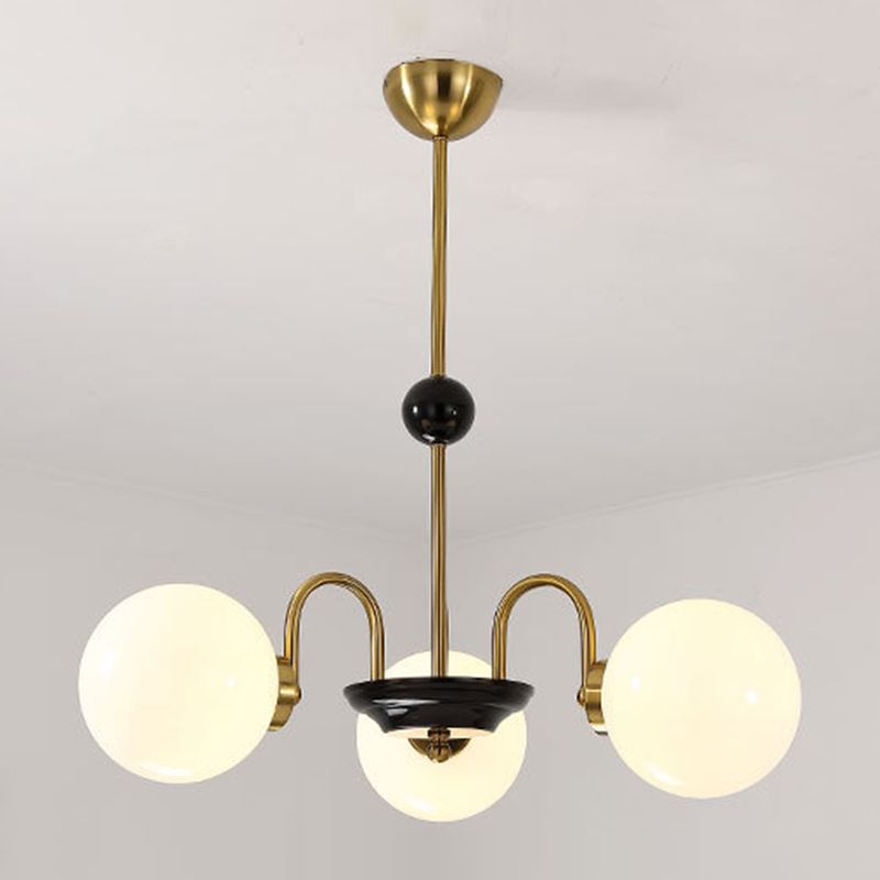 Glass Spherical Shape Chandelier Modern Style Multi Light Chandelier Light for Bedroom