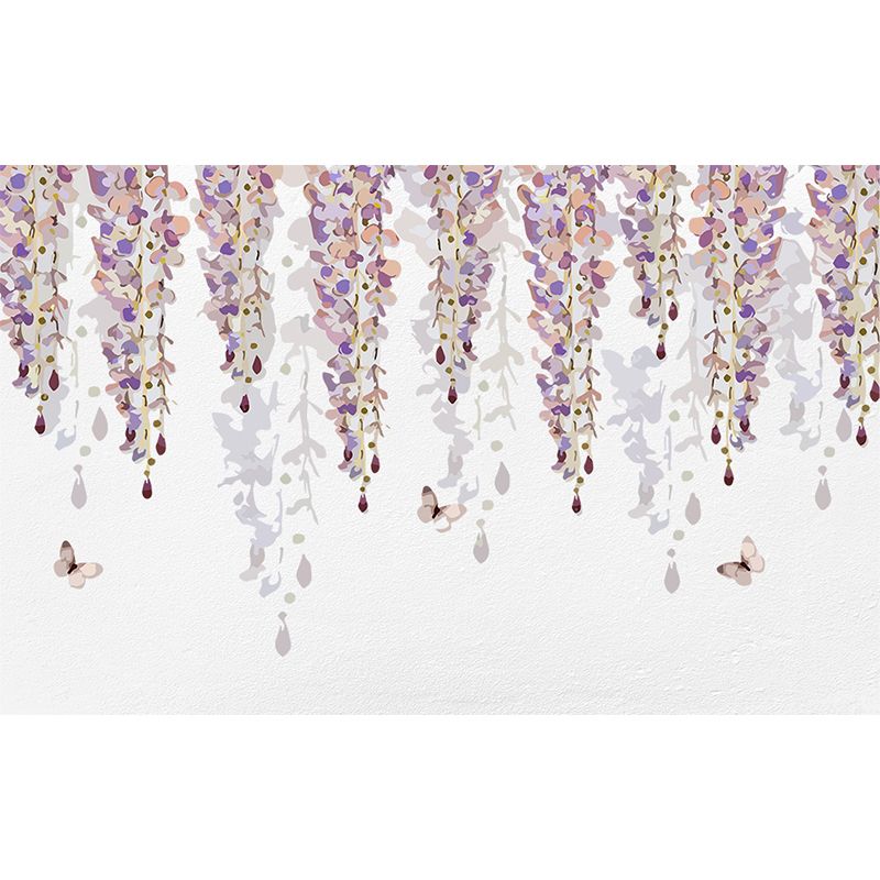 Non-Woven Cloth Decorative Mural Decal Modern Vine Wall Covering in Pastel Color