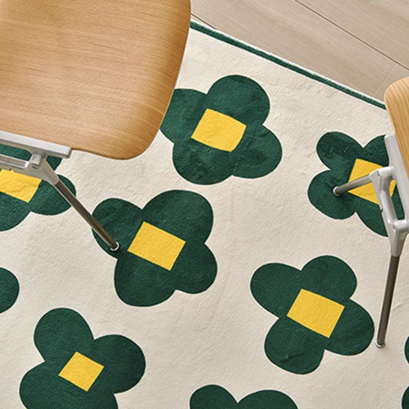Modern Style Flowers Soft Rug Rectangle Loom Rug for Bedroom