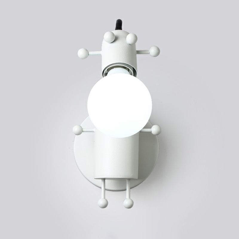 Flexibele giraf kinderen bedmuurlicht metaal 1 bol cartoon leeswandlamp met kaal bolontwerp