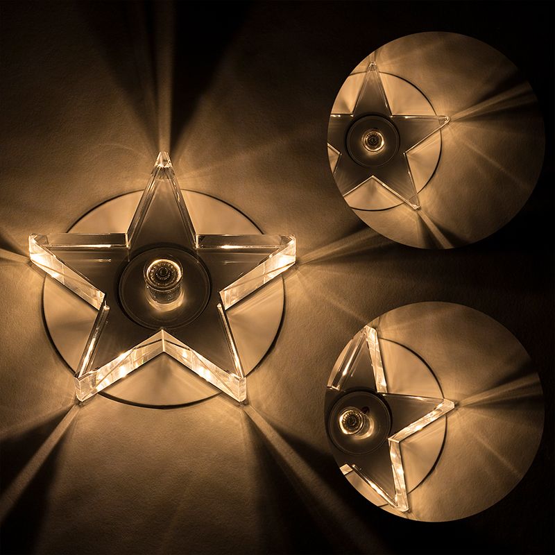 Star-Shaped Mini Flush Mount Zeitgenössischer klarer Kristall LED Flur in der Nähe von Deckenlampe
