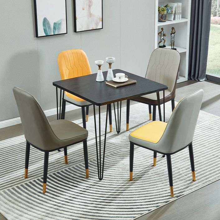 4-foot MDF Dinette Table Industrial Style Square Dining Table for Home