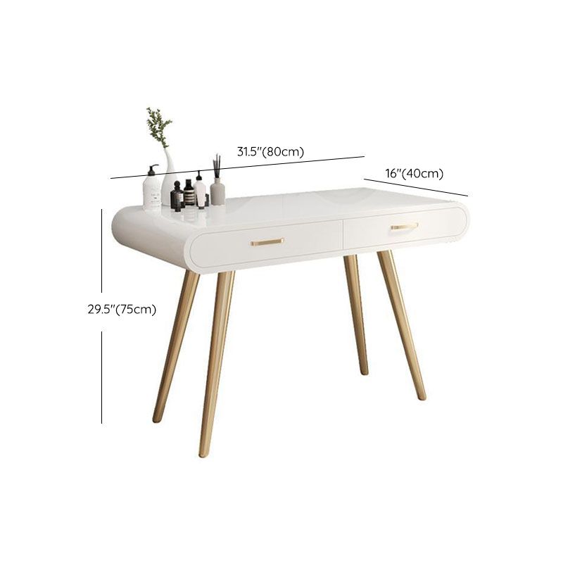 Glam Makeup Counter with 2 Drawers in White Vanity Table for Bedroom