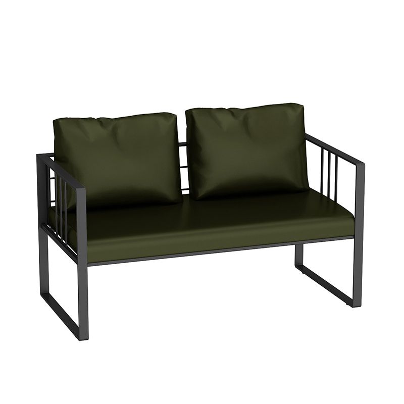 25.59" H Faux Leather Square Arm Sofa Contemporary Standard Sofa