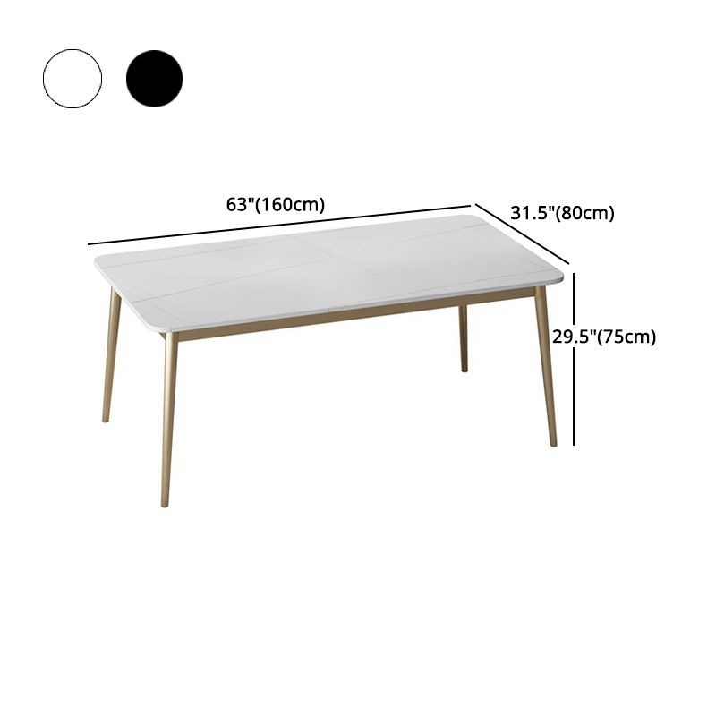 1/5/7 Pcs Metal Glam Dining Table Set with Rectangle Table Dinette Set