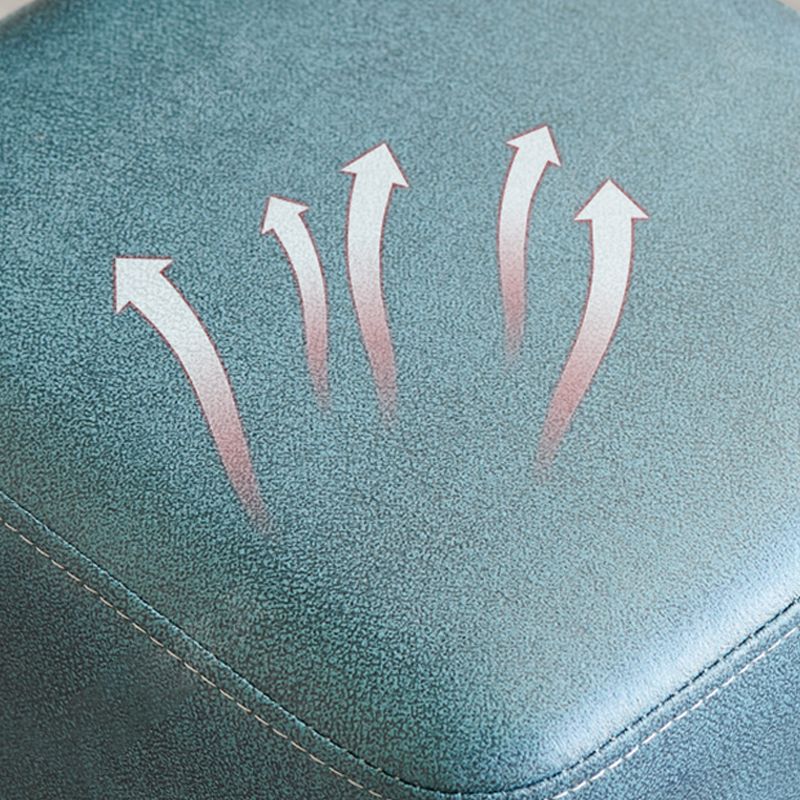 Modern Contrast Color Pouf Chair Round Cotton Stain Resistant Footstool Ottoman