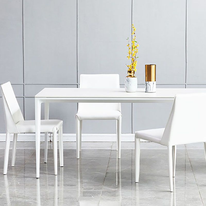 Silla auxiliar de cuero estilo diseñador para el hogar Parsons Silla de comedor con acabado mate (juego de 2)