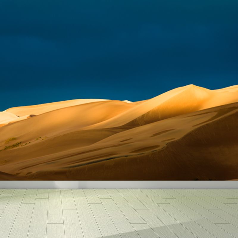 Blue Sky Mural Sand Peak Scenery Modernist Stain Resistant Wall Covering for Bedroom