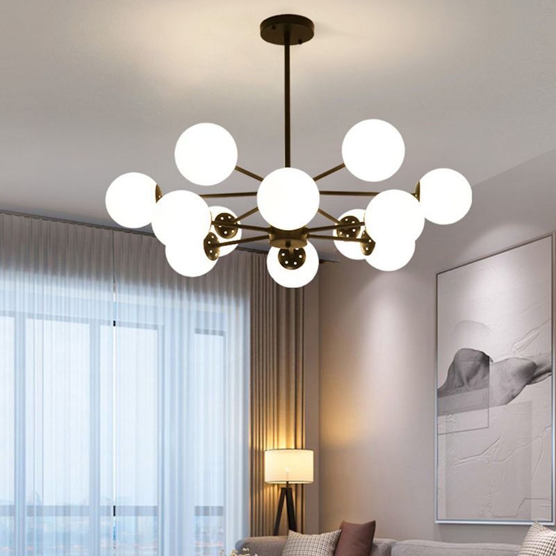 Nordic Globe Chandelier Glass Shade Multi Light Chandelier Pendant for Living Room