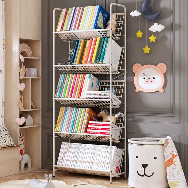 White Etagere Bookshelf Modern 2/3/4/5-Shelf Metal Vertical Bookcase