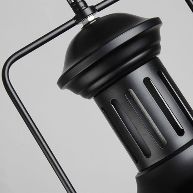 Metal Hanging Light Fixture Industrial Style Black Shaded Restaurant Hanging Pendant Light