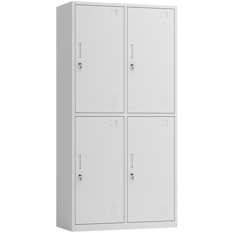 Metal Hinged Door Storage Cabinet Contemporary Gray Cabinet for Bathroom