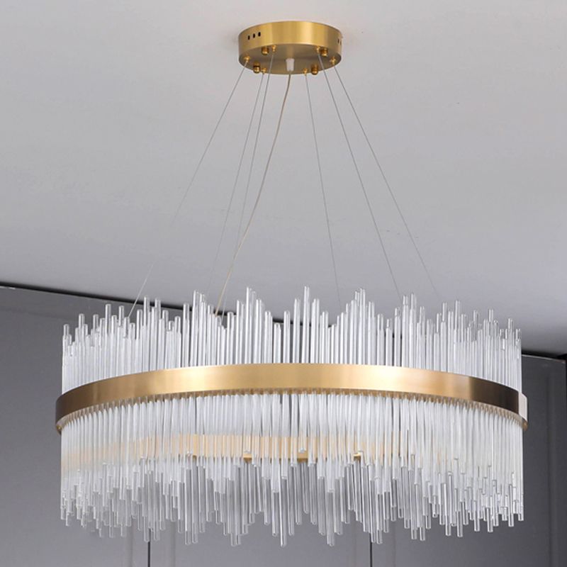 Luz de colgante LED de cristal de lámpara de lámpara de estilo contemporáneo para sala de estar