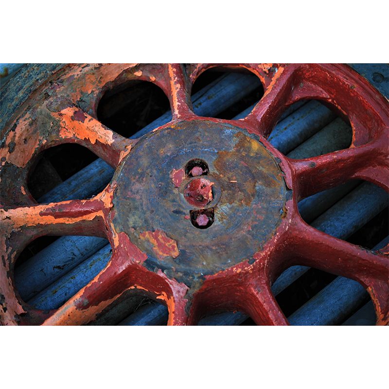 Shabby Rusty Metal Removable Wall Mural for Sitting Room, Moisture Resistant