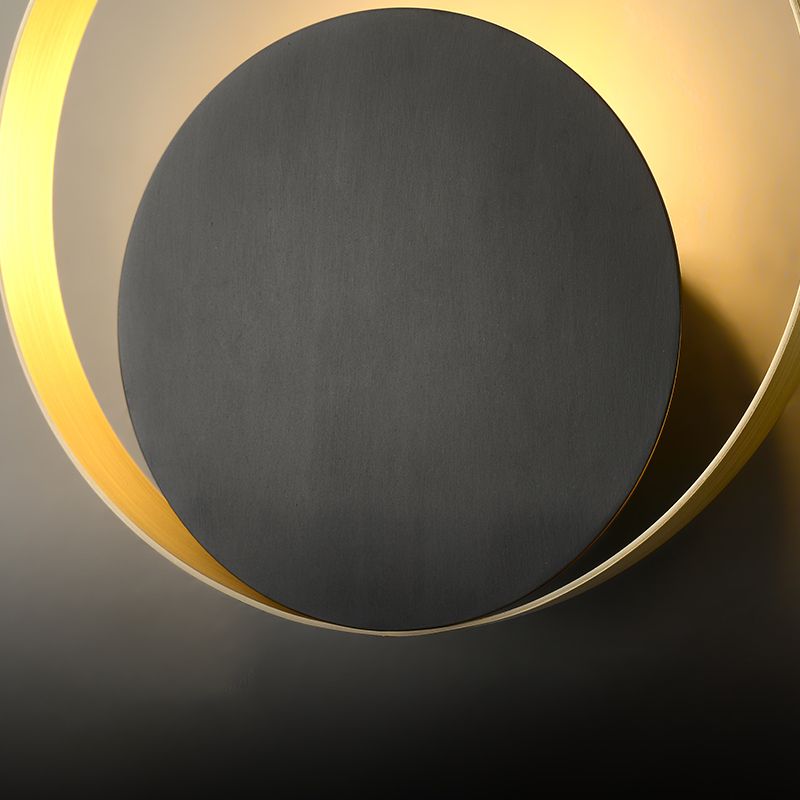 Modern Wall Sconce Circle Shape Wall Light with Metal Shade for Bedroom