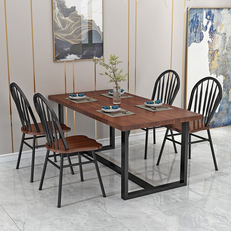Sillas de comedor de metal estilo moderno Sillas sin brazos con respaldo Windsor para cocina (juego de 4)