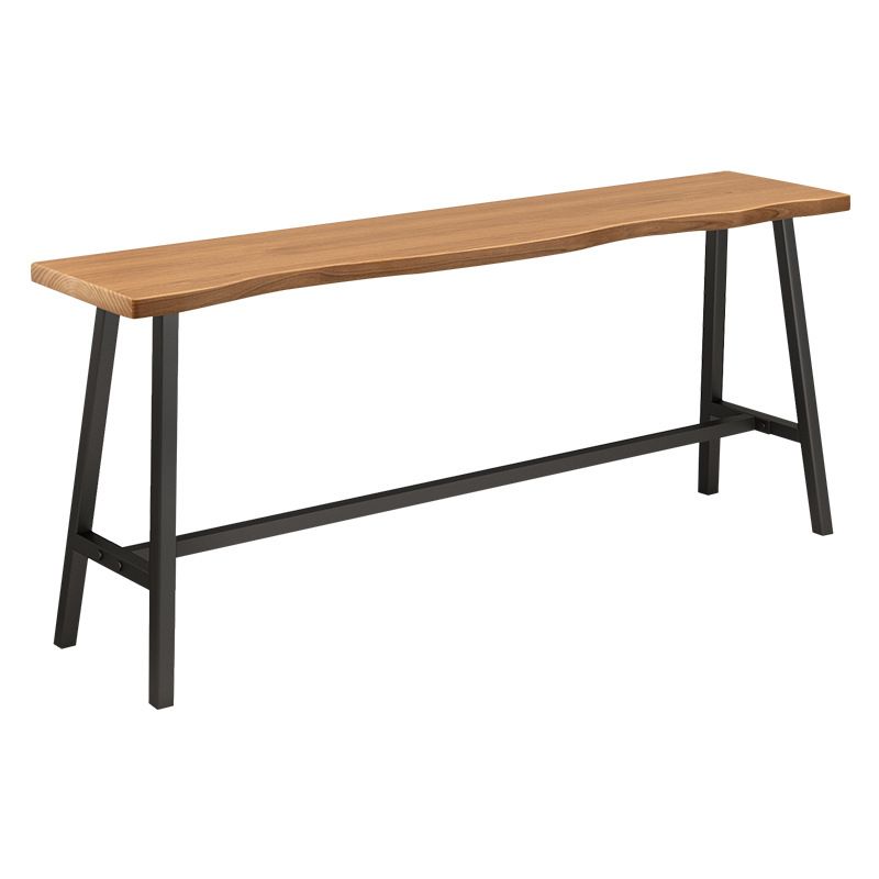 Rectangle Wood Bar Table Trestle Base Dining Table for Kitchen Living Room
