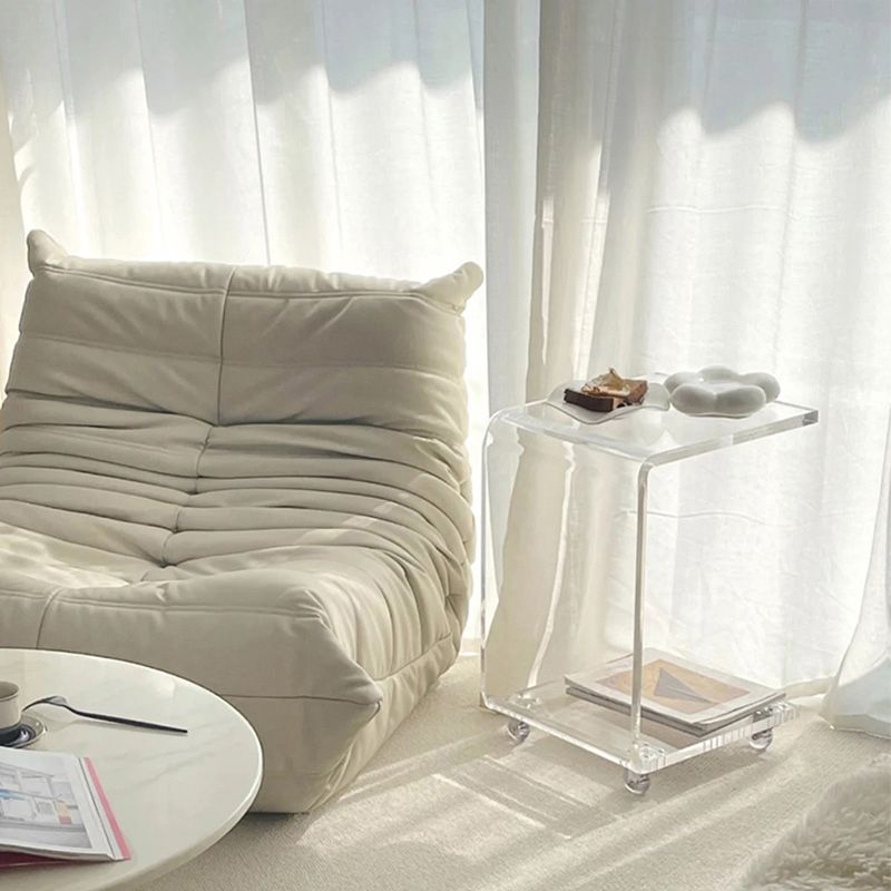 Modernistic Plastic Abstract End Table Rectangular Corner Table for Living Room