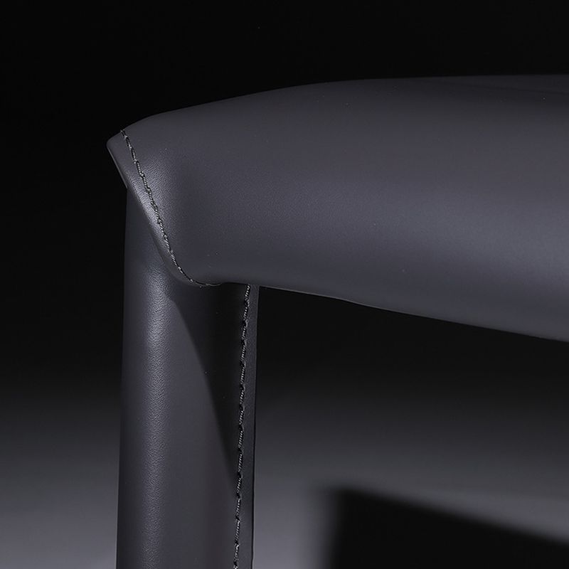Faux Leather Indoor Upholstered Dining Chair Matte Finish Solid Back Side Chair