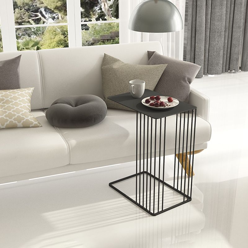 Mid-Century Rectangular Side Table Metal C Side Table, 23.23" Tall
